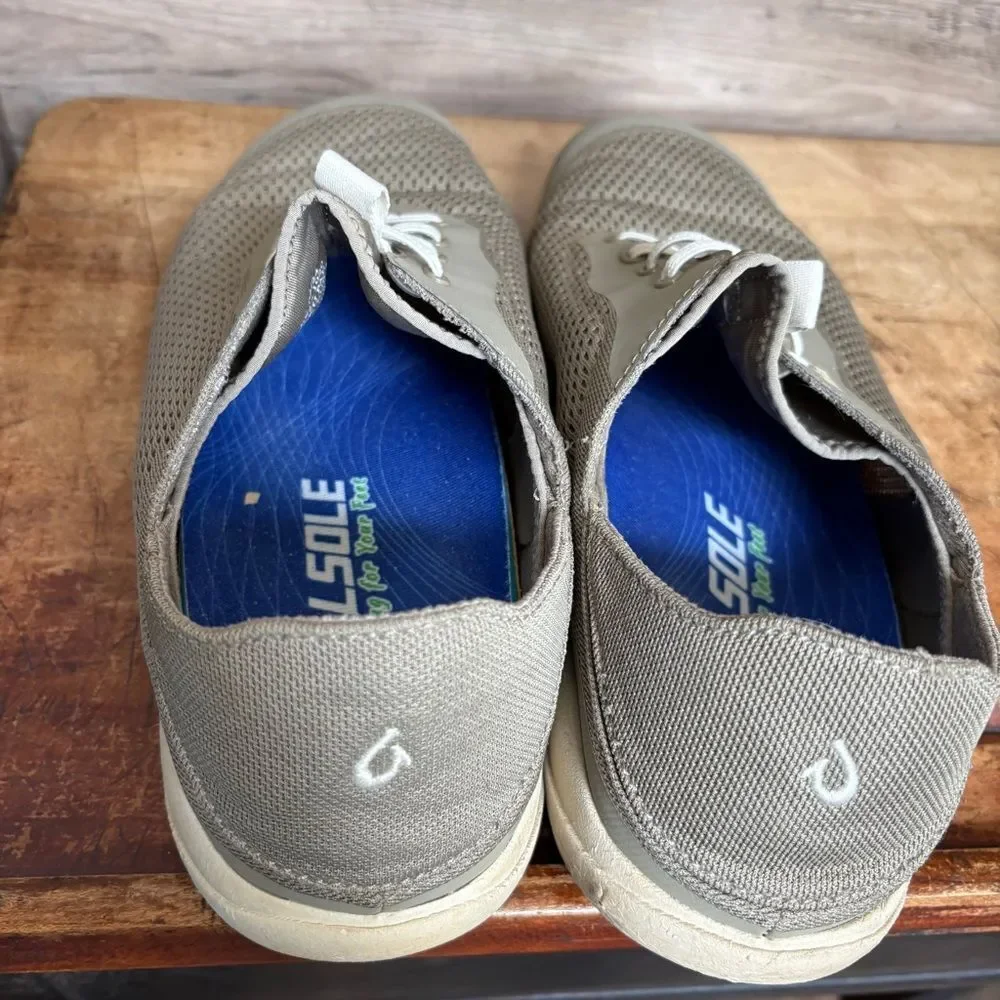 OluKai Moku Pae men's sz 11 preworn gray shoes valsole inserts